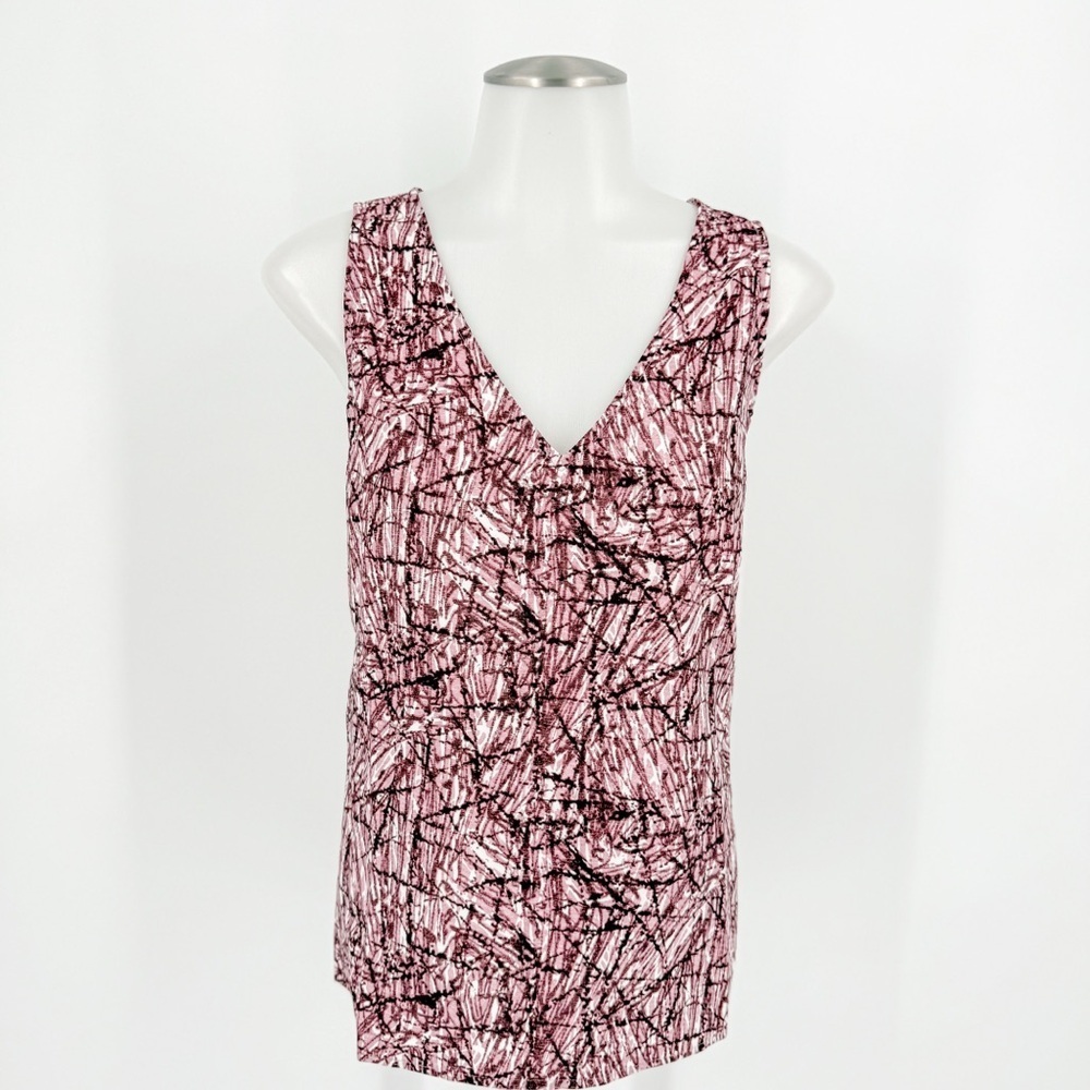 Nordstrom Purple and Brown Abstract Blouse